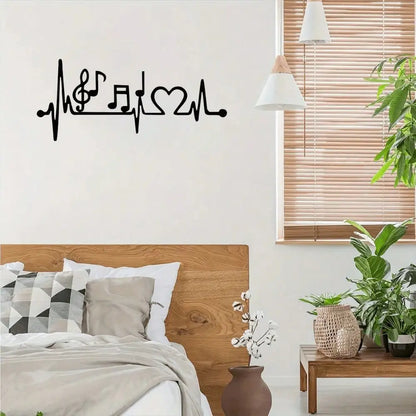 Music & Love Metal Wall Art - Couple-Themed Decor for Indoor/Outdoor Use. Ideal Anniversary Gift for room, or Dining Room.