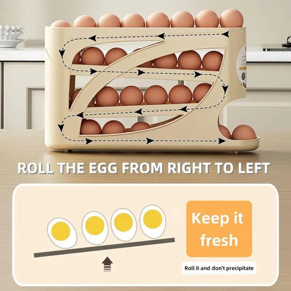 Automatic Gravity-fed Rolling Egg Dispenser Refrigerator Side Door Storage
