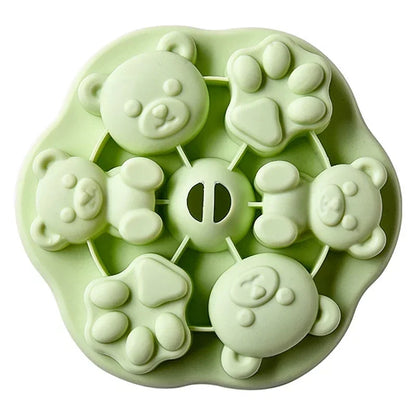 Silicone  Cake Mold Steamed Pastry Mold Cartoon Chocolate Mold Baby Auxiliary Food Tools With Lid Cake Decoration Resin