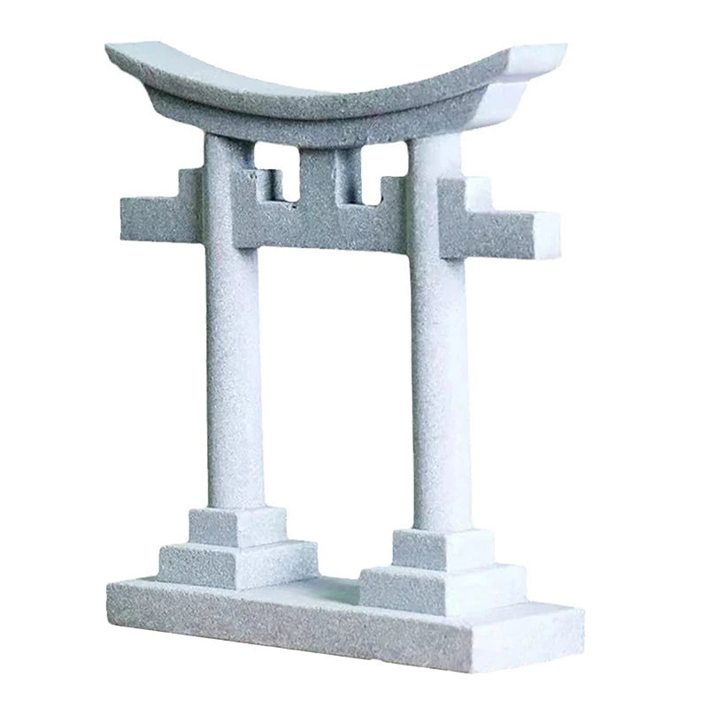 Torii Gate Japanese Aquarium Decor Miniature Ornament Garden Shrine Shinto Landscape Sandstone Micro Decoration Simulation