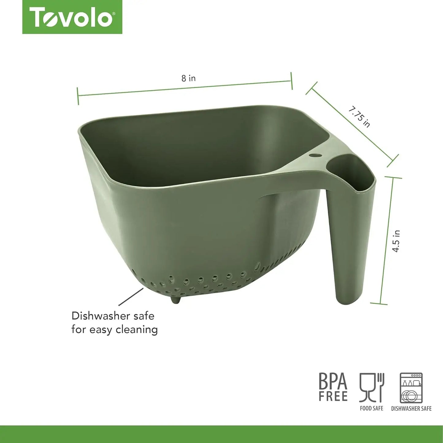 3 Quart Colander BPA Free Food Safe Plastic Strainer with Handle Heavy Duty Heat Resistant Pasta and Veggies Kitchen Drainer St