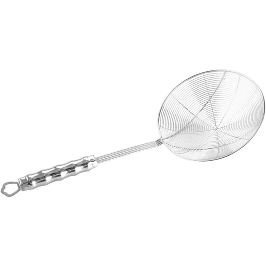 Stainless Steel Wire Mesh Colander Long Handle Kitchen Food Strainer for Cooking 18cm Skimmer Spoon for Noodles Vegetables