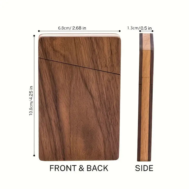 Portable Wood Business Card Holder Slim Card Case Wooden Business Card Desk Accessories