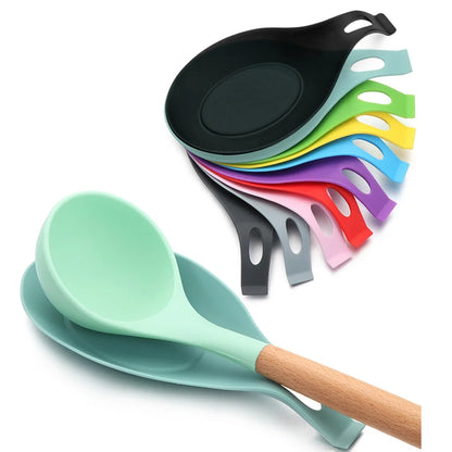 1PC Food Grade Silicone Spoon Mat Heat Resistant Placemat Tray Kitchen Tool