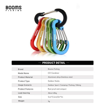 Recreational CC1 6Pcs Aluminum Alloy Carabiner Keychain Outdoor Camping Snap Clip Lock Buckle Hook Fishing Accessories
