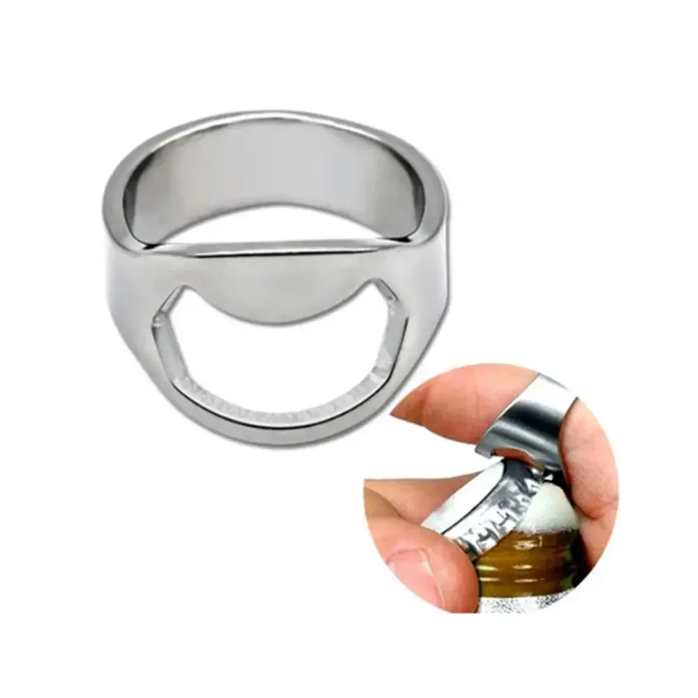 Stainless Steel Ring Bottle Opener Mini Beer Can Openers Finger Bar Tool Gadget