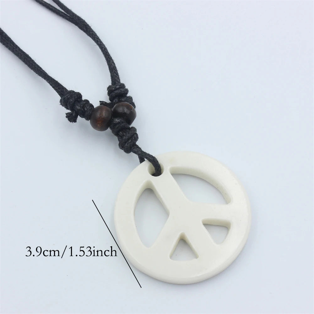 Trendy Peace Sign with Paracord Necklace