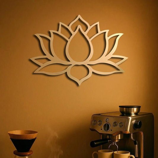 Lotus Metal Wall Sculpture - Vintage Boho Iron Decor - Indoor/Outdoor Art - Gift for Wedding, Halloween, Christmas