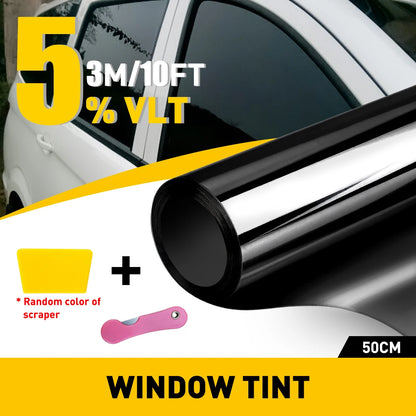 1 Roll 50cmx300cm Car Window Privacy Tint Film Auto Vinyl Anti Look Glass Sticker 1/5/15/20/25/35/50/70 Percent VLT Solar UV