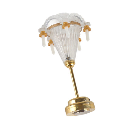 【New】Miniature Chandelier 1/12 Scaled Vivid Decorative  Ceiling Lamp with 5 LED Candle for Dollhouse LED Miniature Chandelier