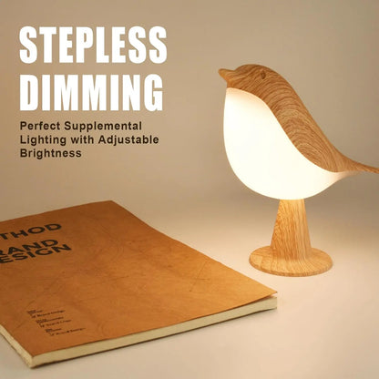 LED Bird Lamp Touch Control Cordless Night Light Dimmable USB Rechargeable Lamp