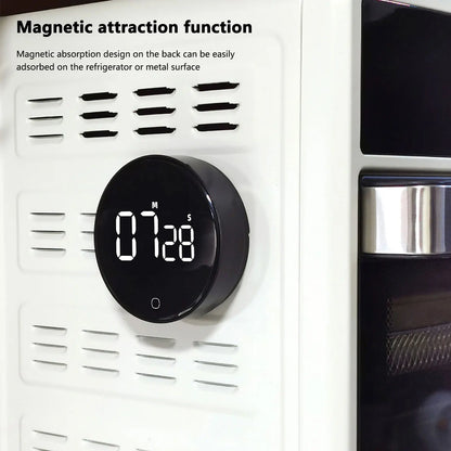 LED Digital Electronic Timer USB Rechargeable Magnetic Shower Study Stopwatch 3-Level Volume Back Bracket Design Kitchen Tools