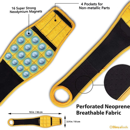 2pcs Magnetic Wristband with Super Strong Magnets Holds Screws, Nails, Drill Bit. Unique Wrist Support Design
