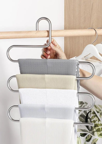 5 Layers Multi-functional Clothes Hangers Non-slip Pant Storage Rack Cloth Rack with Multiple Functions for Hanging and Storage