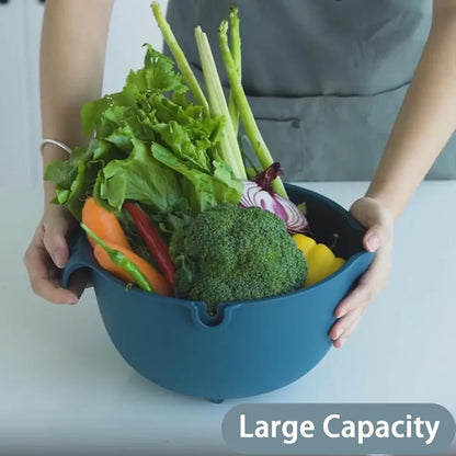 4-1 Colander with Bowl Set,Multifunction Food Strainers and Colanders for Kitchen, Pasta and Rice Strainer,Fruit and Veggie Wash
