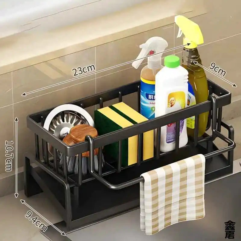 Compact Sink Organizer with Drainage Rack – Space-Saving Kitchen Storage for Utensils/Accessories
