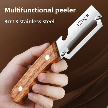 Stainless Steel Fruit and Vegetable Peeler Slicer Wooden Handle