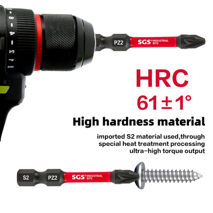 20pc Magnetic PZ2 Impact Screwdriver Bits 50mm S2 Steel Drill Bits