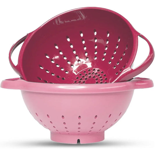 2-Piece Mini Colander Berry Baskets With Handles - Food Strainers For Kitchen - Small Colander For Berries, Strawberry & Grape