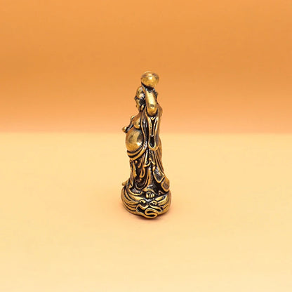 Maitreya Buddha Miniatures Figurines Brass Small Statue Ornaments Home Decor Craft for Living Room Desk Decoration