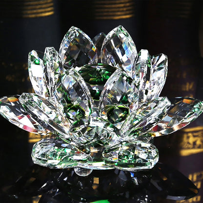 Crystal Lotus Flower Figurines Flower Crafts Glass Car Figurines for Tabletop Centerpiece Home Office
