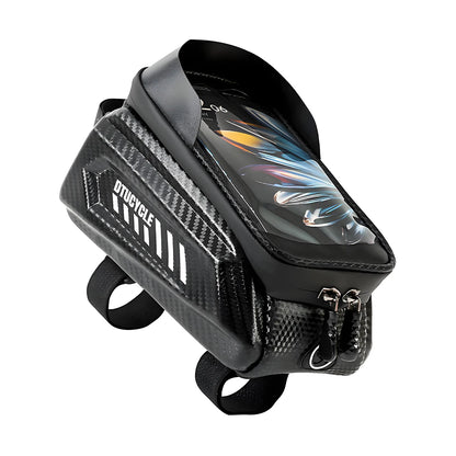 1.5L Bicycle Phone Front Frame Bag 7.4 Inch Touchscreen Bike Frame Front Tube Bag Hard Casing Bike Bag Bike Accessories