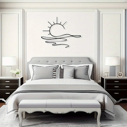 Modern Sunrise Iron Wall Art - Minimalist Metal Decor for Home & Office
