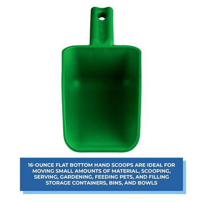 63002 Color-Coded Plastic Hand Scoop - BPA-Free Food-Safe Kitchen Utensils, Restaurant and Food Service Supplies, 16 oz, Green