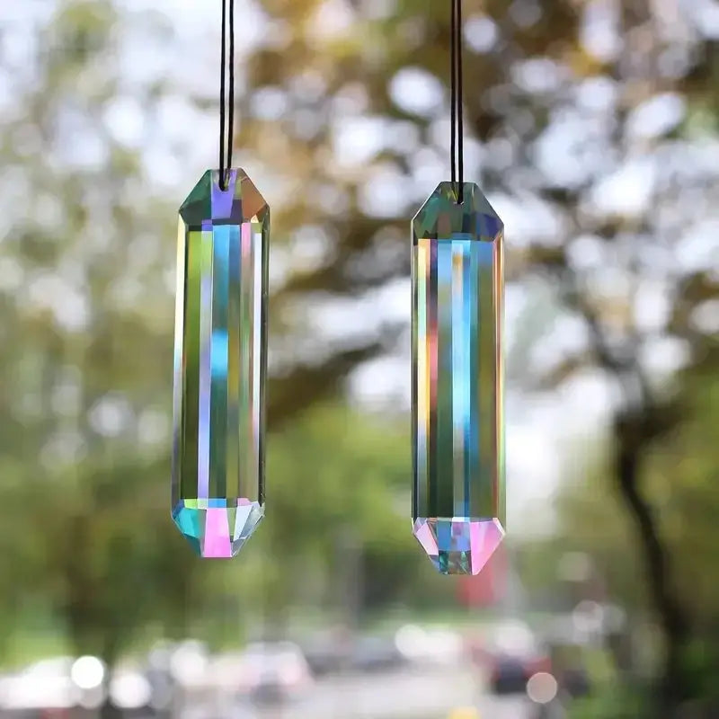 2-pcs Sun Catcher Window Prism Pendant Rainbow Hanging Ornament for Home and Garden
