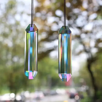 2-pcs Sun Catcher Window Prism Pendant Rainbow Hanging Ornament for Home and Garden