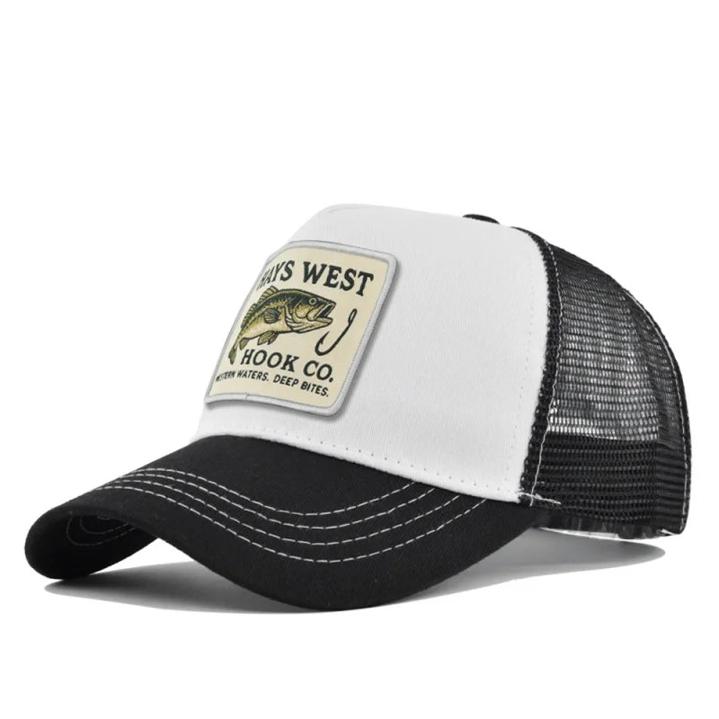 Sports Fishing Snapback Mesh Baseball Cap Trucker Hat Outdoor Cycling