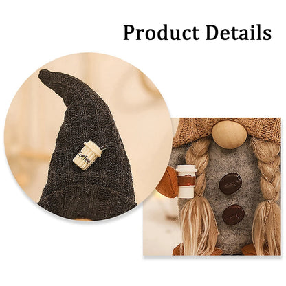 Coffee Gnome Doll New Year Christmas Plush Coffee Bar Decoration for Farmhouse Party Home Desktop Christmas Faceless Plush Dolls