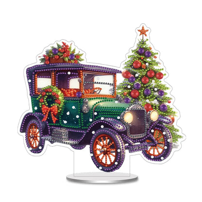 Christmas Special Shaped Desktop Diamond Art Kits Acrylic Diamond Painting Desktop Ornaments Kit for Home Office Desktop Decor