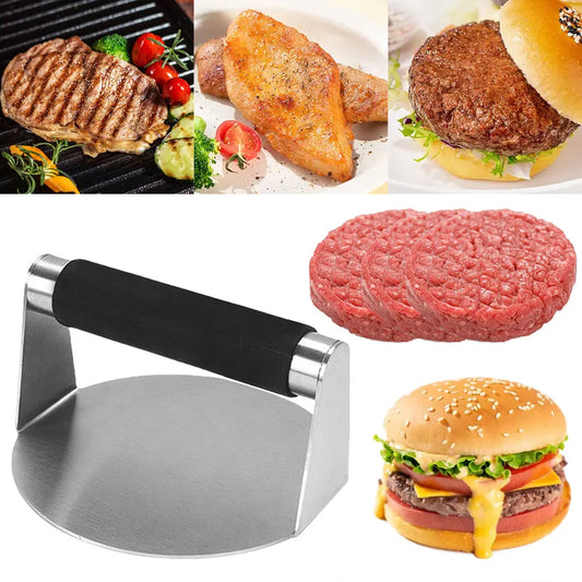 Stainless Steel Smash Burger Press Hamburger Patties Meat Masher Circular Meat Press Mold for Deli Meats Kitchen Accessories