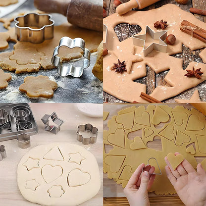 Stainless Steel Cookie Cutter Set  - Floral Shape Baking Tools for Cookies, Chocolate Molds, Cake Decorating, Dishwasher