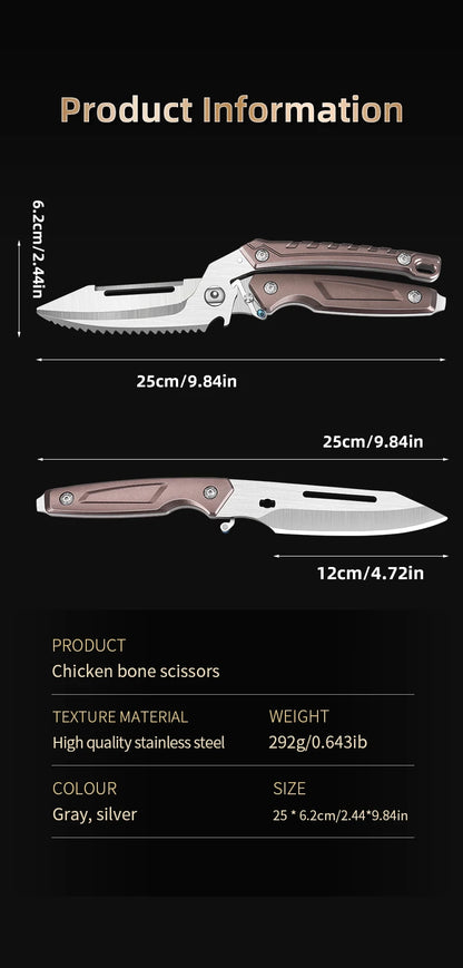 Heavy Duty Poultry Shears - A Must Have Kitchen Shears for Chicken and Meat Cutting - Stainless Food Kitchen Scissors