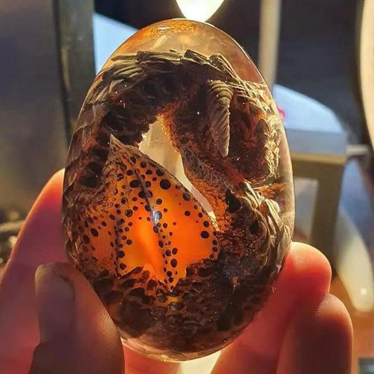 Crystal Transparent Resin Statue Dragon Egg Lava Dinosaur Souvenir Decor Gift