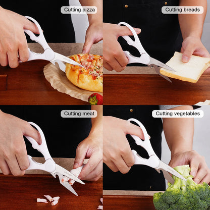 ELITEQUO All Purpose Kitchen Scissors, Heavy Duty Stainless Steel Scissors, Dishwasher Safe, Soft Grip Comfort Handle