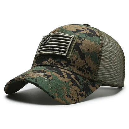 American Flag Camouflage Baseball Cap Breathable