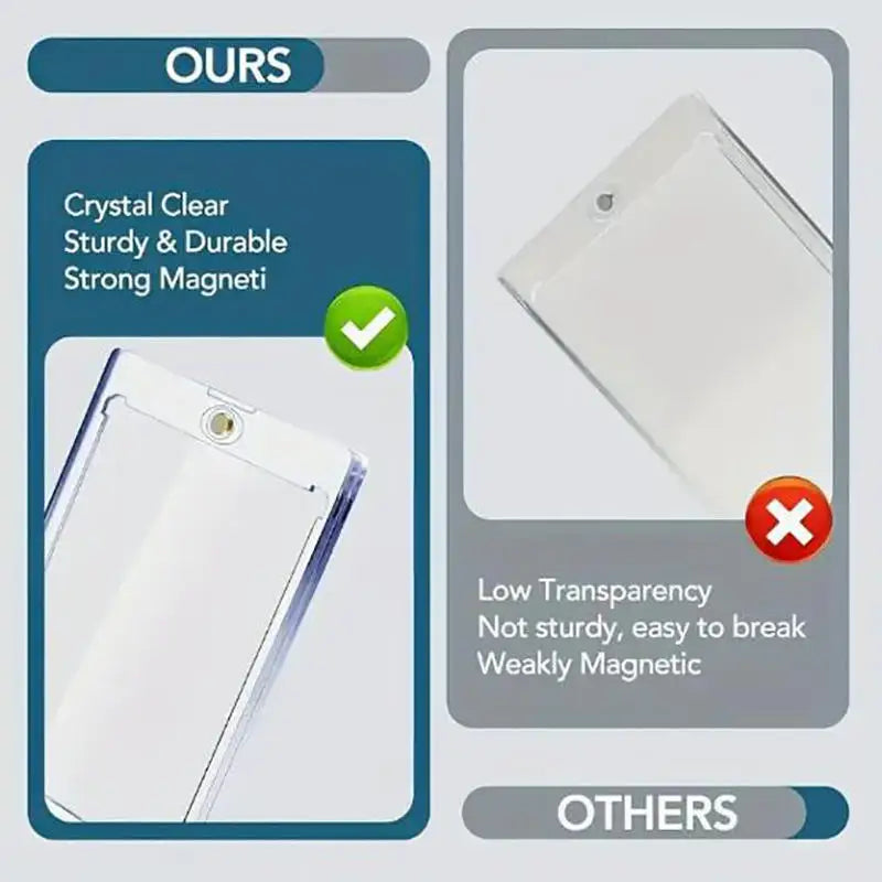 Hard Magnetic Card Holder Clear Cards Holder Gaming Trading Card Display Case Idol Photo Protective Sleeves