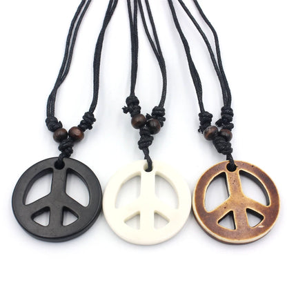 Trendy Peace Sign with Paracord Necklace