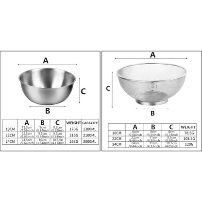 Stainless Steel Colander,Colander Bowl Set For Kitchen,Strainer With Mixing Bowl,Rusts Washer Strainer For Washing Pastas Vegeta