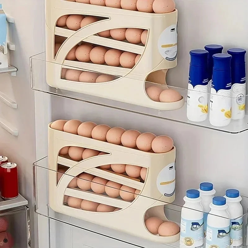 Automatic Gravity-fed Rolling Egg Dispenser Refrigerator Side Door Storage