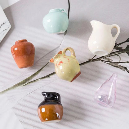 8/6/5Pcs Cute Refrigerator Magnets Ceramic Vase 3D Fridge Stickers Kitchen Office Refrigerator Decoration Kitchen Decoration