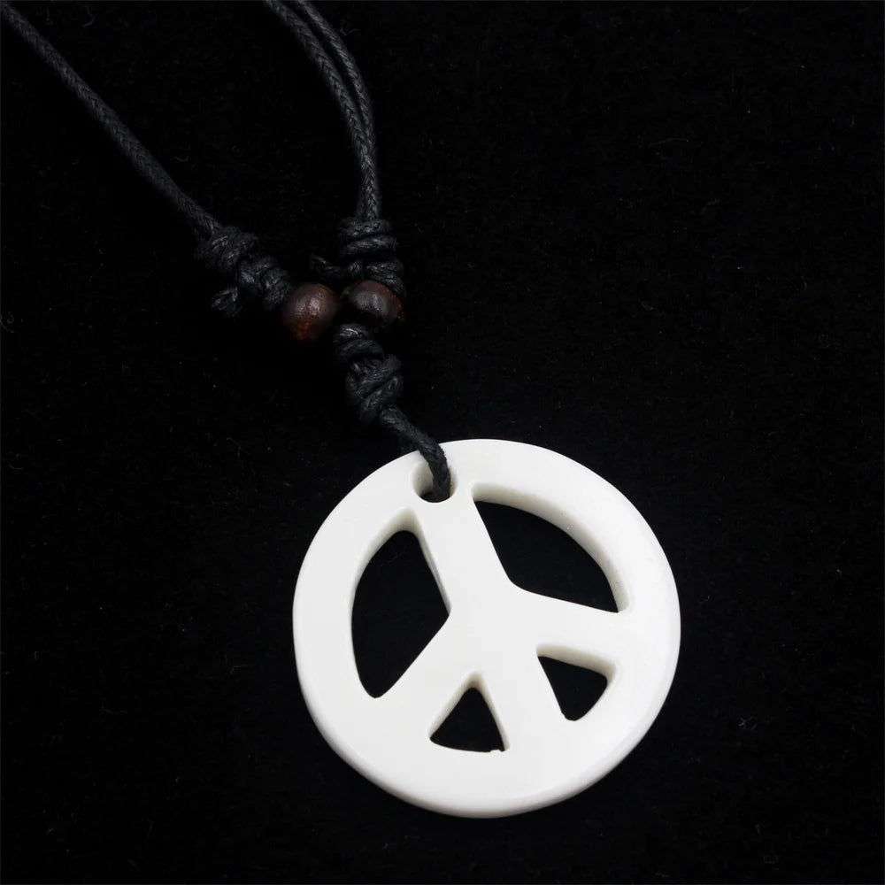 Trendy Peace Sign with Paracord Necklace