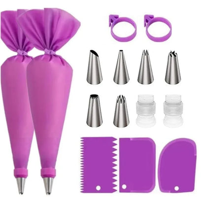 15Pcs Piping Pastry Bag Nozzles Set Cake Decorating Tips Spatula Baking Tools