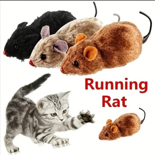 Fun Plush Mouse Cat Toy Lifelike Running Mouse for Pets Random Color
