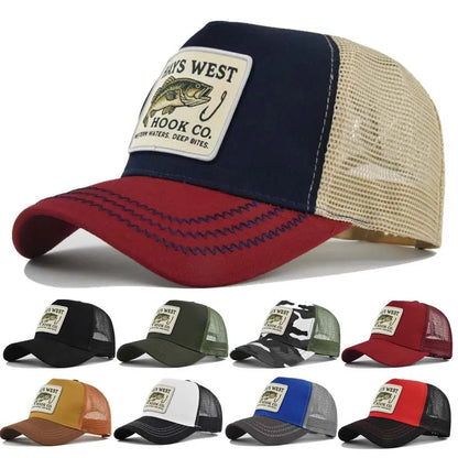 Sports Fishing Snapback Mesh Baseball Cap Trucker Hat Outdoor Cycling
