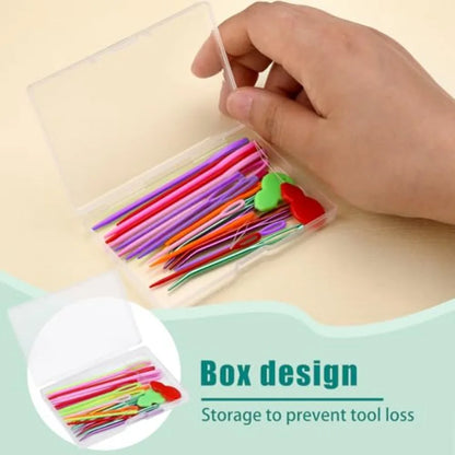 25 Pcs Metal Large Eye Curved Sewing Needles Set, Tapestry Crochet Sewing