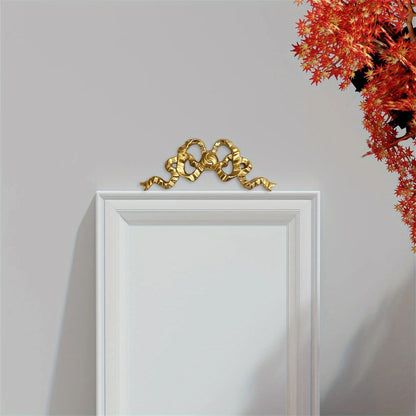 Elegant Resin Bow Wall Decorative Appliques for DIY Craft Mirror Photo Frame - Golden Bow Wall Hanging Art